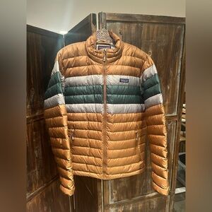 Patagonia Men's Nano Puff Jacket Orange/Grey/Green, Men’s L, Very Lightly Used